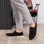 Men Flat Loafers 2025 Frosted Suede Flat Shoes - Image 3