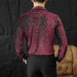 Fashion Men's Velvet Shirts Shiny Dance Clothes For Men - Image 2