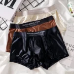 1/3Pcs Breathable Thin Satin Silk Boxer Briefs Seamless Mid Waist Ice Silk Boxers