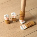 Thickened knitted cat paw pattern chair leg covers 4pcs