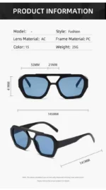 Fashion Vintage Square Sunglasses s Women Men Square Punk Polygon Eye Glasses - Image 4