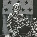 Route 66 American Flag Motorcycle Skull Rider T-Shirt 100% Cotton O-Neck - Image 3