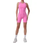 Sculpting Butt Lift Yoga Bodysuit Seamless Color Block Gym Wear Workout - Image 4