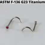 1/4/6PCS Titanium Round Zirconia&Opal Nose Stud 20G S Pole Nose Ring - Image 2