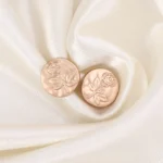 1Pcs Gold Rose Metal Buttons Vintage Round Shape