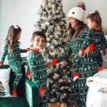2025 Christmas Family Pajamas Set Green Family Look Matching Adult Women