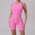 Sculpting Butt Lift Yoga Bodysuit Seamless Color Block Gym Wear Workout - Image 3