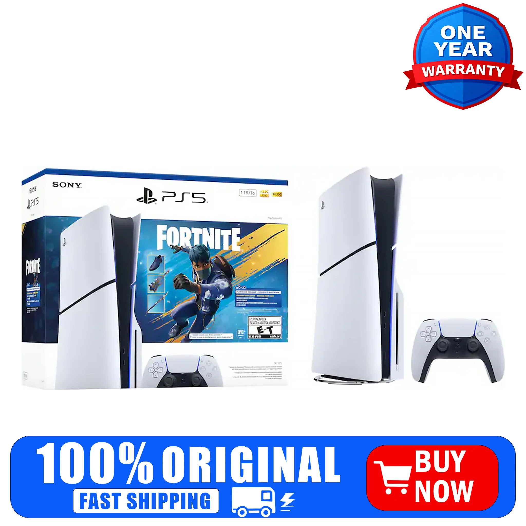 kf-A3ec4635c54e548c9ba6c6e9dfa54b0200 Sony PlayStation 5 Disc Console 1TB with Fortnite Flowering - Image 1