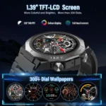 Smart Watch for Men 1.39" HD Touchscreen, IP68 Waterproof Military Smartwatch with 110 - Image 6