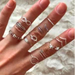 22Styles Vintage Rings Set For Women Boho Moon Star Knuckle Finger Ring - Image 2