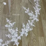 3m Cathedral Wedding Bridal Veil Soft Lace Ivory White Veil with Comb Veu - Image 3