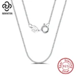 Rinntin Solid 925 Sterling Silver 1.0mm Side Chain Necklace for Women Girls