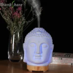 100ml Essential Oil Diffuser Buddha Head Humidifier With Night Lamp Aromatherapy