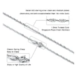 Rinntin 14K Gold 925 Sterling Silver 1.5mm Twisted Singapore Rope Chain Diamond-cut Thin - Image 4