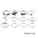 22Styles Vintage Rings Set For Women Boho Moon Star Knuckle Finger Ring - Image 6