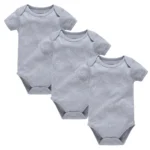 Kavkas 3PCS 5PCS Baby Boys Girls Clothes Solid White Short Sleeve Cotton Baby - Image 4