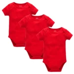 Kavkas 3PCS 5PCS Baby Boys Girls Clothes Solid White Short Sleeve Cotton Baby - Image 5