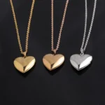 Fnixtar Mirror Polish Stainless Steel Love Heart Photo Frame DIY