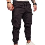 Dropshipping!New Fashion Men Jogger Pants Casual Solid Color Pockets Waist - Image 4