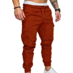 Dropshipping!New Fashion Men Jogger Pants Casual Solid Color Pockets Waist - Image 5