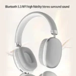 Fabric Headband Over-Ear Headphones Wireless Stereo HiFi Headset Adjustable Metal - Image 6