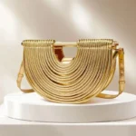 Handbags for Women 2026 New Gold Luxury Designer Brand Moon Handwoven Noodle