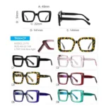 CLLOIO Square Anti-blue light Large Frame Eyeglasses fashion street Optical Reading - Image 6