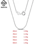 Rinntin Solid 925 Sterling Silver 1.0mm Side Chain Necklace for Women Girls - Image 3