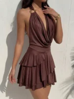 Elegant Women's Spring Summer Vacation Style Solid Color Hanging Neck - Image 5