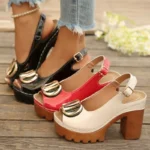 Summer New Women's Fashion Metal High-heeled Sandals Gladiator Casual Versatile Fish Mouth - Image 2
