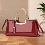 Women's Glossy PU Leather Shoulder Handbag Wedding Clutch - Image 2