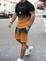 2024 New Summer Street Men's Suit Sportswear Men's Oversized Clothing 3D