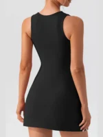 Women's Square-Neck Sleeveless Mini Dress, Solid Color, Tank Top Style - Image 3