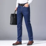 2025 men's fashion business jeans classic style casual elastic - Image 5