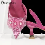 QueenaYan Elegant African-Inspired Evening Shoes and Handmade Clutch Set Pointed - Image 4