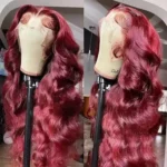 250% Density 99j Burgundy 13x6 Lace Front Human Hair Body Wave 13x4 30 36 Inch Red