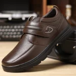 Business Casual Retro-Style Men's Slip-On Shoes, Featuring a Velcro Closure - Image 2