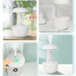 600ml Anti-Gravity Water Droplet Humidifier USB Quiet Cool Mist LED Night - Image 6