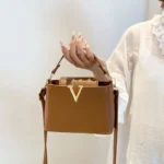 Luxury Women's Tote Bag, Chic V Shaped Stylish Pu Leather Bucket Bag - Image 3