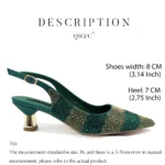 2026 Nigerian Women Heel Ladies Italian Luxury Design Green Shoes And Bag Set - Image 4