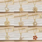 Women Rotating Flower Pendant Necklace Minimalist Elegant Versatile - Image 2