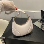 Women's French Handbag Shoulder Bag Textured Crossbody Bag Zipper Closure - Image 4