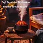 Simulated Charcoal Fire Humidifier Silent Ultrasonic Dual Mist Mode Built
