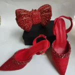 Insightlink Silver Ab Handmade Shoes and Bag Set Diamond Sandals for Wedding - Image 3