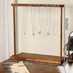 Jewelry Organizer Display Stand Solid Wood Necklace Hanging Countertop Rack - Image 5