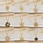 Women Rotating Flower Pendant Necklace Minimalist Elegant Versatile - Image 3