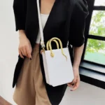Stone Patterned Handbag for Women Glossy Purse and Handbags Crossbody Bags - Image 2