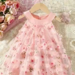 0-3 Years Old Newborn Summer Children Flower Dress Sweet Baby Girl Sleeveless Clothing