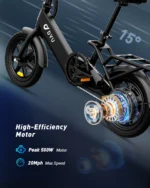 【1 Year Warranty】DYU C3 14 inch Folding Electric Bicycle Peak 500W Motor 280WH - Image 3