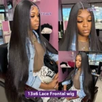 13x6 Straight Lace Front Wigs Human Hair Pre Plucked 13x4 HD Transparent Frontal - Image 2